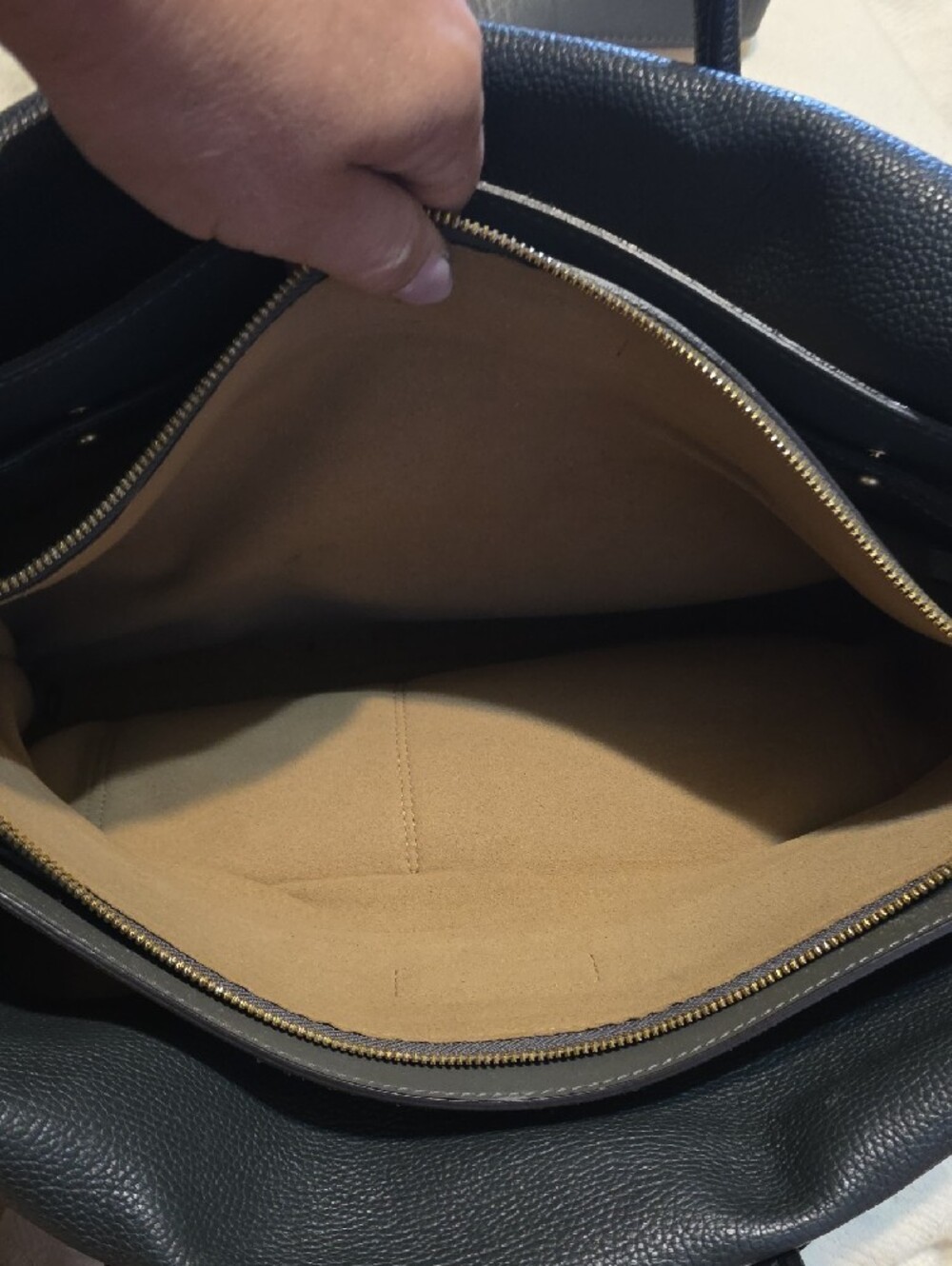 MCM Black Pebbled Leather Tote with Gold Accent - Picture 11 of 11
